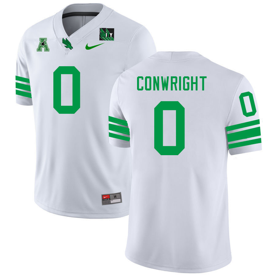 Men-Youth #0 Blair Conwright North Texas Mean White 2023 College Football Jerseys Stitched Sale-Whit